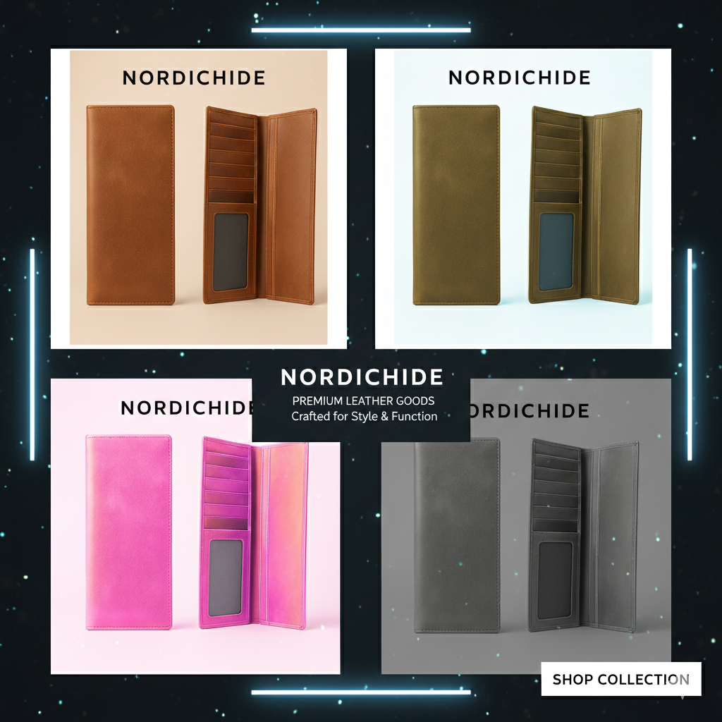 UOMA NordicHide Premium Leather Checkbook Wallets