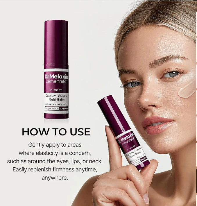 Dr. Melaxin Cemenrete Calcium Multi Balm 9g – Korean Collagen Face & Eye Stick | All-in-One Wrinkle & Hydration Care.
