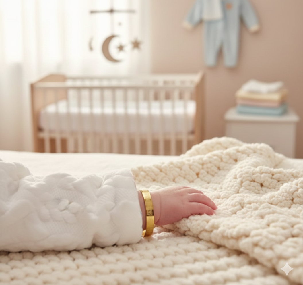 Islamic - 18K Gold Plated Ayatul Kursi Cuff - Baby Bracelet