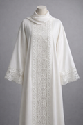 Luxury White Lace Abaya – Elegant Designer Style.