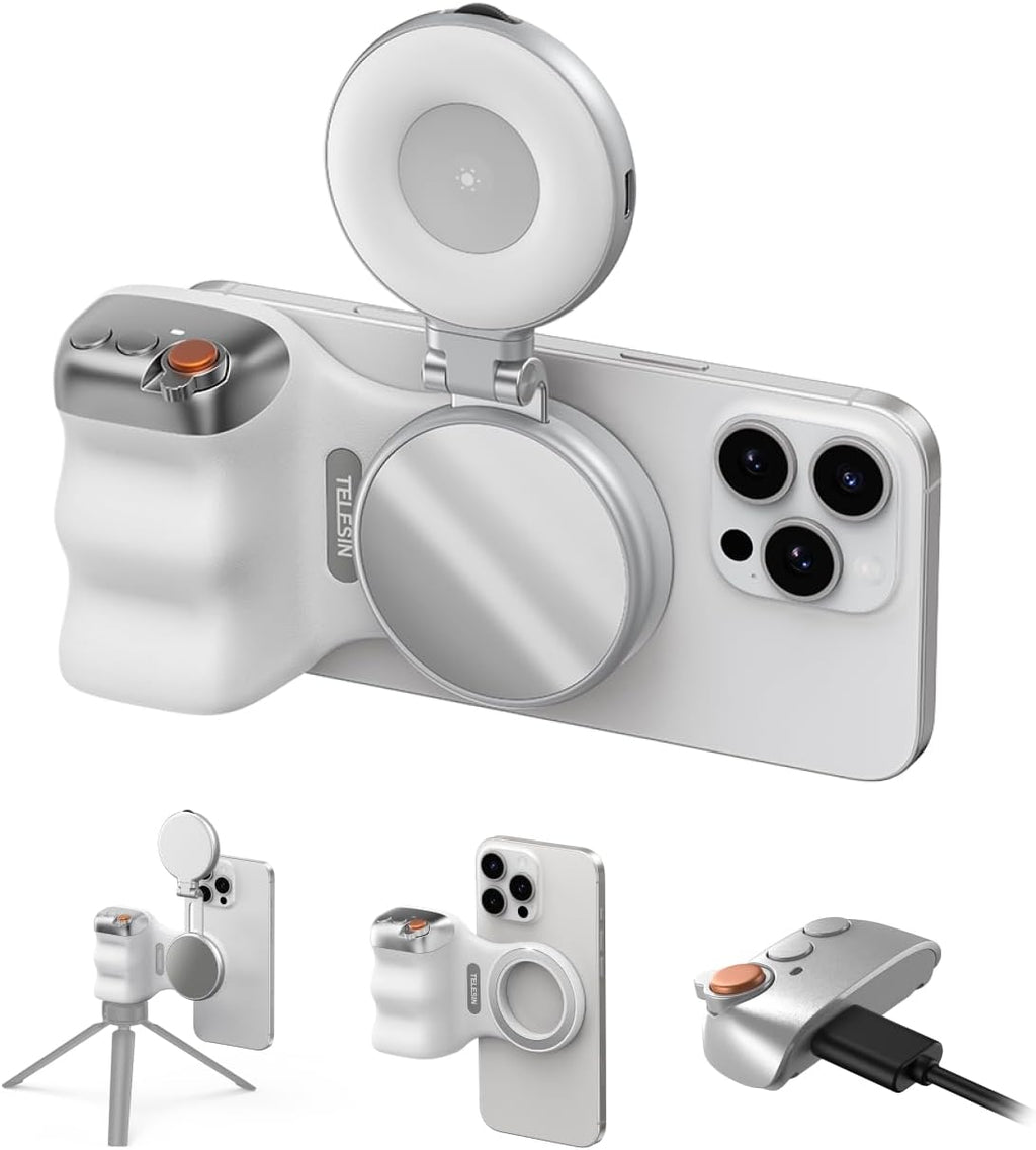 Telesin Fun Shot Magnetic Phone Camera Grip and Selfie Light Kit
