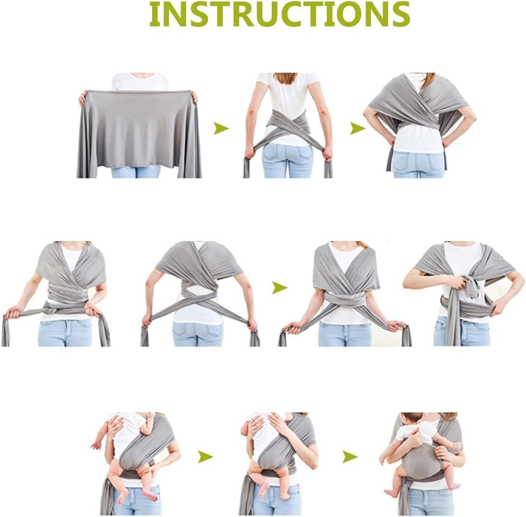 Baby Wrap Carrier - All in 1 Original Breathable Baby Sling.