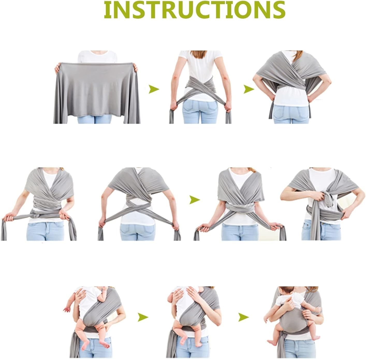 Baby Wrap Carrier - All in 1 Original Breathable Baby Sling