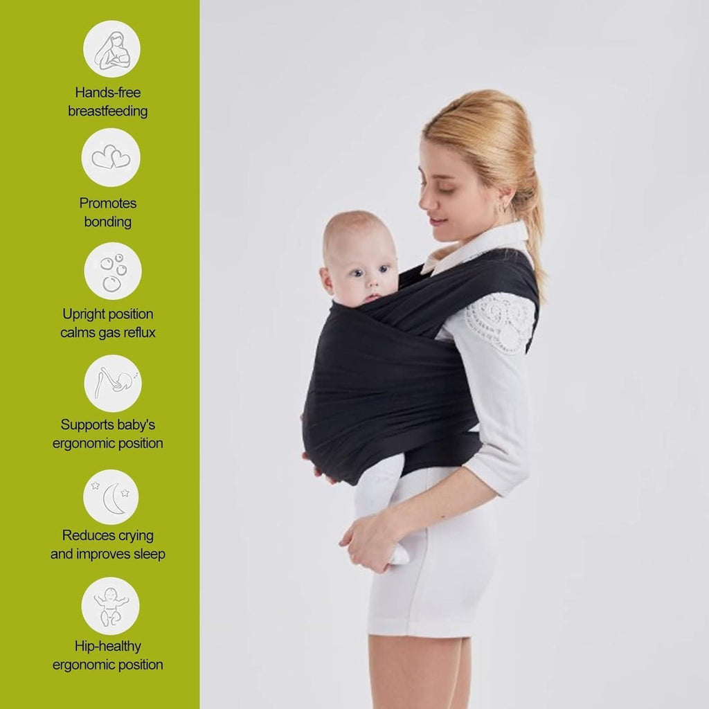 Baby Wrap Carrier - All in 1 Original Breathable Baby Sling.