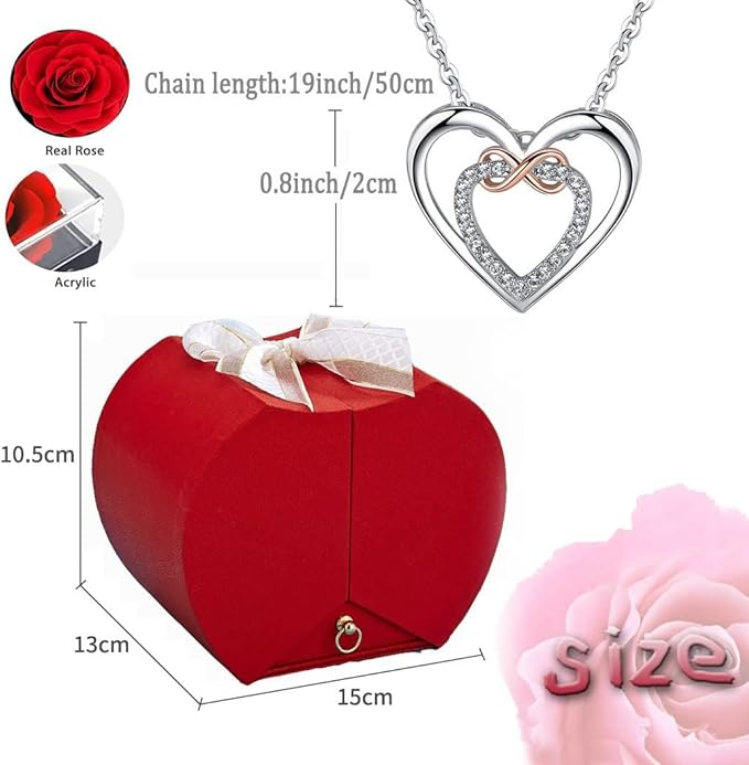 بوكس الهدية لجميع المناسبات -Luxury Eternal Rose Gift Box with Elegant Jewelry Storage Drawer.