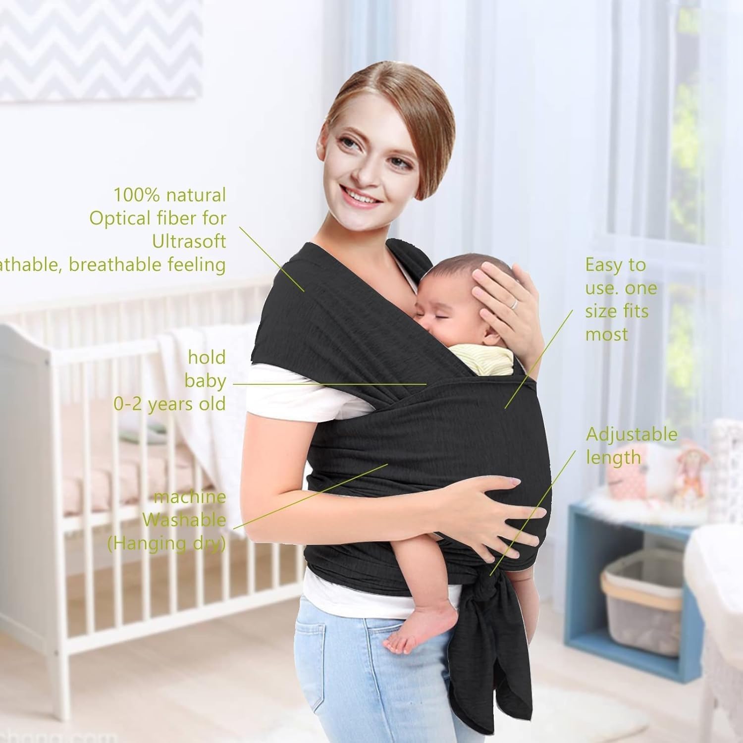 Baby Wrap Carrier - All in 1 Original Breathable Baby Sling