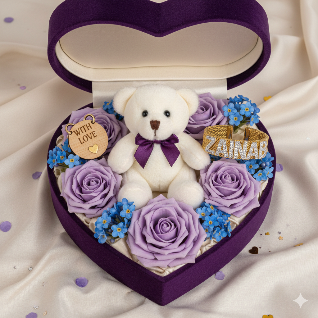 18K Gold Plated Jewelry NAMELET + Box - Personalized