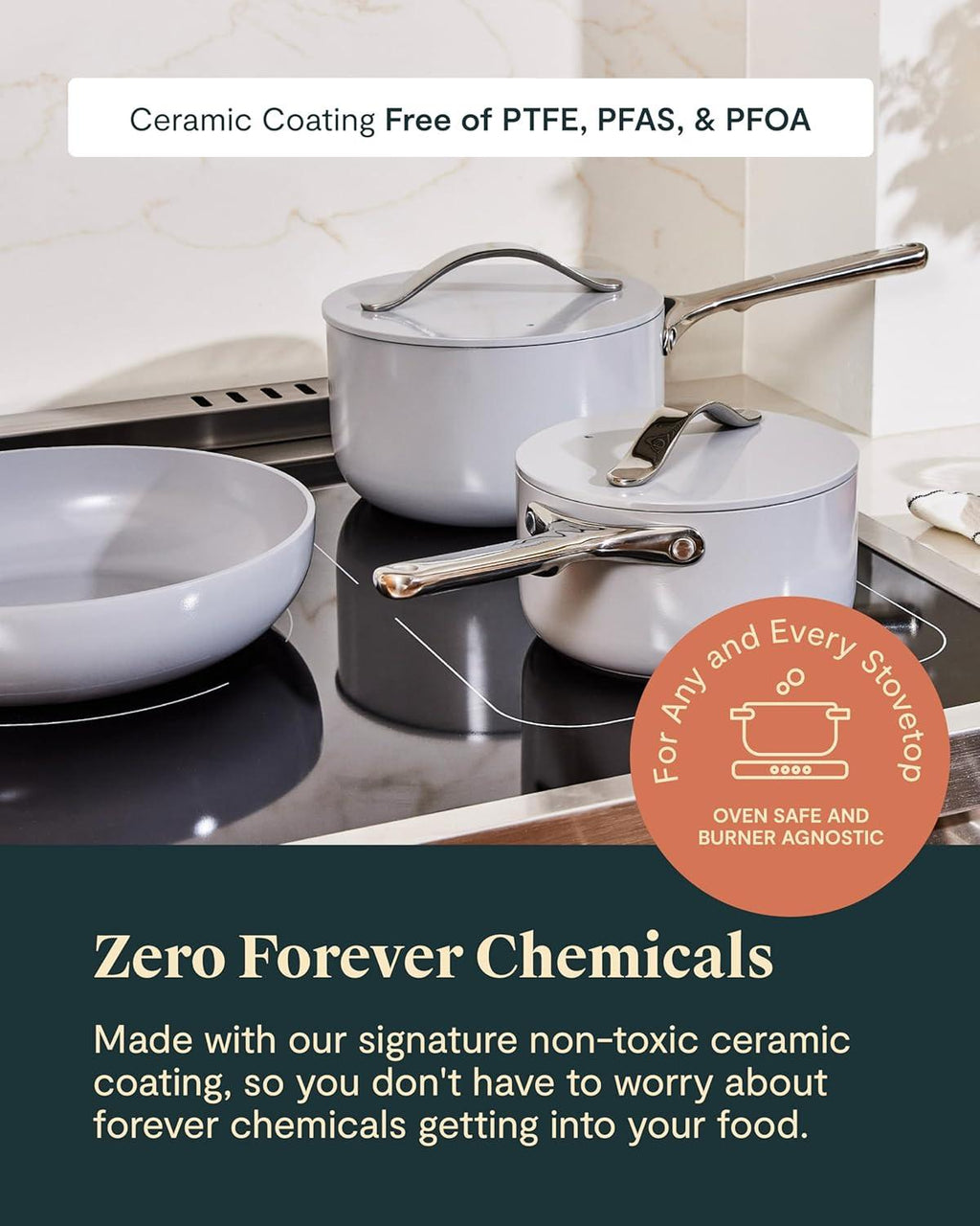 Caraway Nonstick Ceramic Cookware Set (12 Piece) Pots, Pans, Lids and Kitchen Storage.