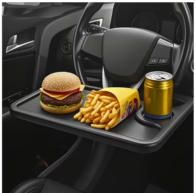 3-in-1 Multifunctional Car Steering Wheel Tray Table Gadget