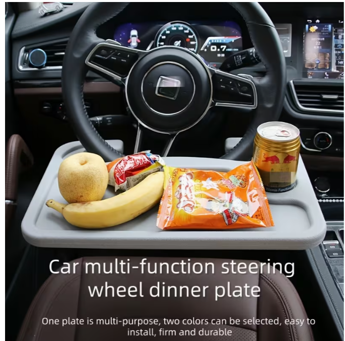 3-in-1 Multifunctional Car Steering Wheel Tray Table Gadget